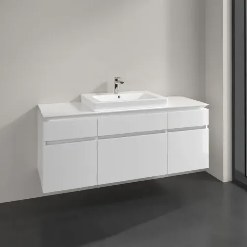 Villeroy & Boch Legato Тумба под раковину, 5 выдвижных ящиков, 1400 x 550 x 500 mm, Glossy White / Glossy White B68500DH