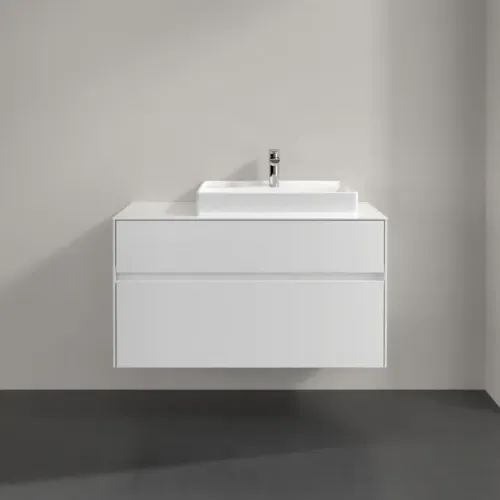 Villeroy & Boch Collaro Тумба под раковину, с подсветкой, 2 выдвижных ящика, 1000 x 548 x 500 mm, Glossy White / Glossy White C018B0DH