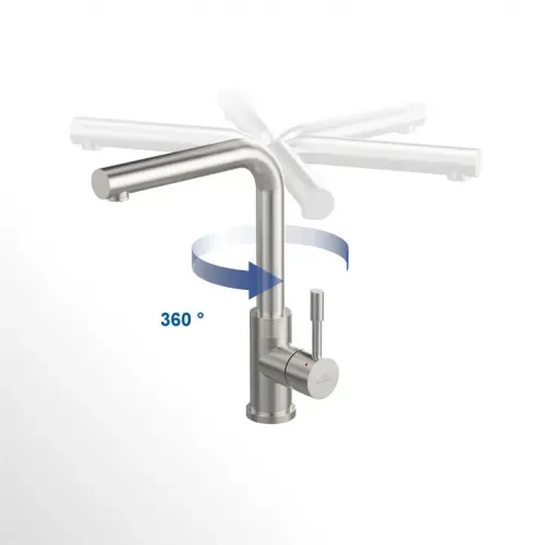 Villeroy & Boch Modern Steel Low pressure Однорычажный смеситель для мойки Однорычажный смеситель для мойки, выкл Нержавеющая сталь, Сплошная нержавеющая сталь 966811LC