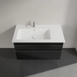 Villeroy & Boch Venticello Тумба под раковину, 2 выдвижных ящика, 953 x 590 x 502 mm, Black Matt Lacquer / Black Matt Lacquer A92701PD