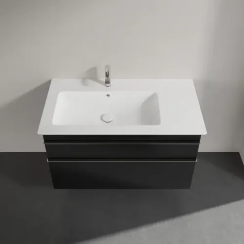 Villeroy & Boch Venticello Тумба под раковину, 2 выдвижных ящика, 953 x 590 x 502 mm, Black Matt Lacquer / Black Matt Lacquer A92701PD