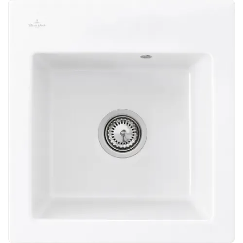 Villeroy & Boch Subway 45 XS Мойка, включая Комплект слива с ручным управлением, выкл Керамика, 475 x 510 mm, Альпийский белый CeramicPlus 678101R1