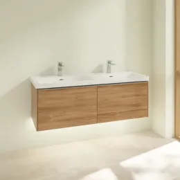 Villeroy & Boch Subway 3.0 Тумба под раковину, с подсветкой, 2 выдвижных ящика, 1272 x 429 x 478 mm, Oak Kansas C567L0RH