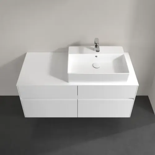 Villeroy & Boch Collaro Тумба под раковину, с подсветкой, 4 выдвижных ящика, 1200 x 548 x 500 mm, Glossy White / Glossy White C130B0DH