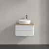 Villeroy & Boch Antao Тумба под раковину, с подсветкой, 2 выдвижных ящика, 600 x 360 x 500 mm, лицевая поверхность без текстурированной отделки, Glossy White Lacquer / Honey Oak L18051GF