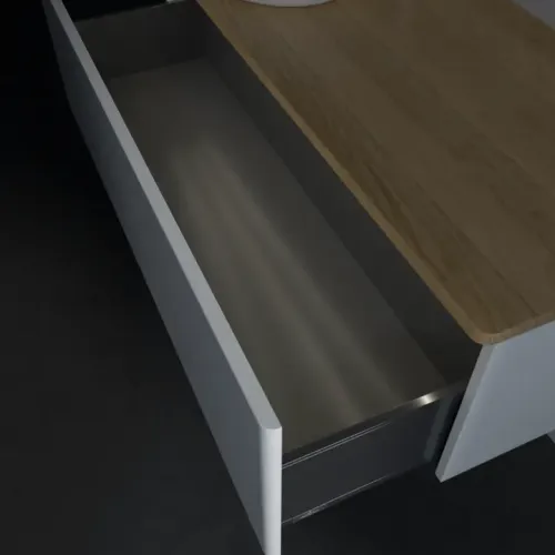 Villeroy & Boch Antao Тумба под раковину, с подсветкой, 1 выдвижной ящик, 1200 x 360 x 500 mm, лицевая поверхность без текстурированной отделки, Glossy White Lacquer / Honey Oak L33051GF