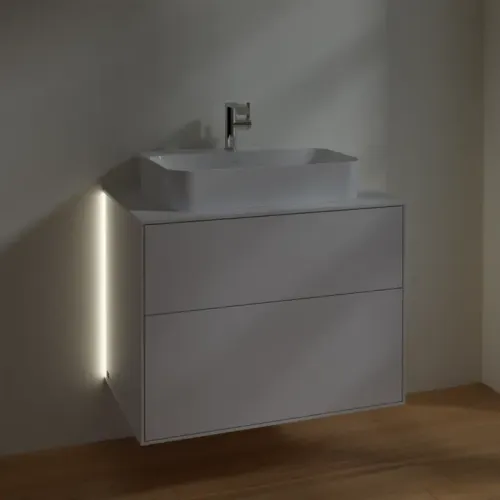 Villeroy & Boch Finion Тумба под раковину, с подсветкой, 2 выдвижных ящика, 800 x 603 x 501 mm, Glossy White Lacquer G34100GF