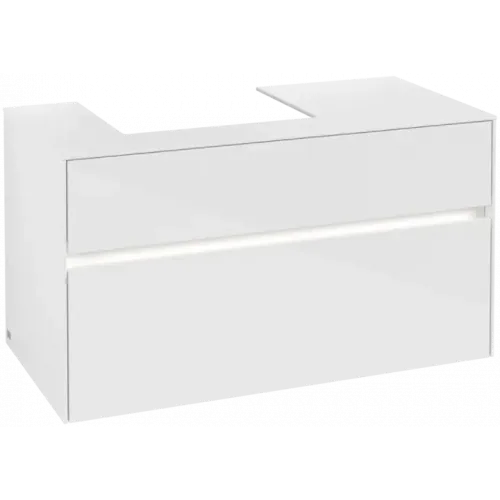 Villeroy & Boch Collaro Тумба под раковину, с подсветкой, 2 выдвижных ящика, 1000 x 548 x 500 mm, Glossy White / Glossy White C014B0DH