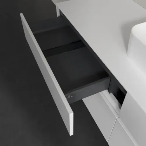 Villeroy & Boch Collaro Тумба под раковину, с подсветкой, 4 выдвижных ящика, 1600 x 548 x 500 mm, Glossy White / Glossy White C104B0DH