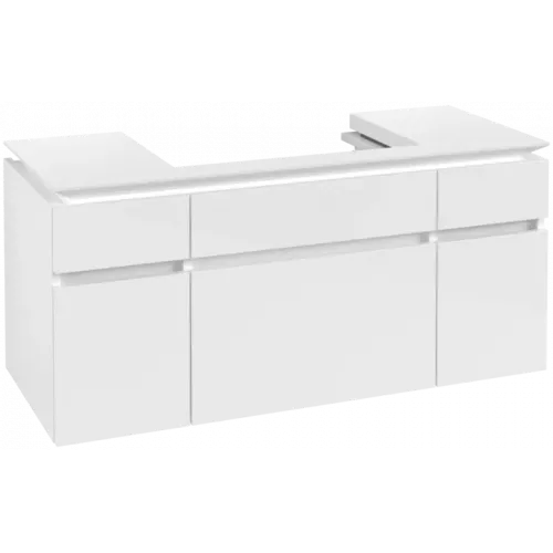 Villeroy & Boch Legato Тумба под раковину, 5 выдвижных ящиков, 1200 x 550 x 500 mm, Glossy White / Glossy White B69700DH