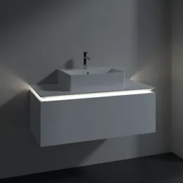 Villeroy & Boch Legato Тумба под раковину, с подсветкой, 1 выдвижной ящик, 1000 x 380 x 500 mm, Glossy White / Glossy White B603L0DH