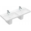 Villeroy & Boch Avento Двойная раковина для установки на тумбу, 1200 x 470 x 160 mm, Альпийский белый, с переливом 4A23CK01