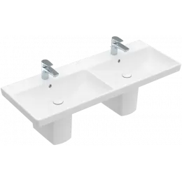 Villeroy & Boch Avento Двойная раковина для установки на тумбу, 1200 x 470 x 160 mm, Альпийский белый, с переливом 4A23CK01