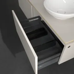 Villeroy & Boch Legato Тумба под раковину, 2 выдвижных ящика, 1400 x 380 x 500 mm, Soft Grey / Soft Grey B59100VK