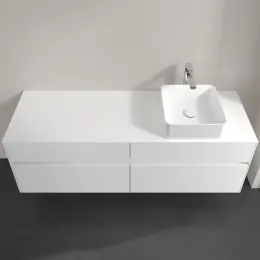 Villeroy & Boch Collaro Тумба под раковину, 4 выдвижных ящика, 1600 x 548 x 500 mm, Glossy White / Glossy White C05100DH