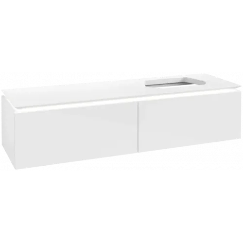 Villeroy & Boch Legato Тумба под раковину, с подсветкой, 2 выдвижных ящика, 1600 x 380 x 500 mm, Glossy White / Glossy White B765L0DH
