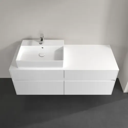 Villeroy & Boch Collaro Тумба под раковину, с подсветкой, 4 выдвижных ящика, 1400 x 548 x 500 mm, Glossy White / Glossy White C132B0DH