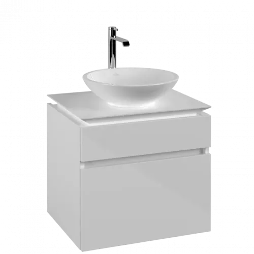 Villeroy & Boch Legato Тумба под раковину, 2 выдвижных ящика, 600 x 550 x 500 mm, Glossy White / Glossy White B56800DH
