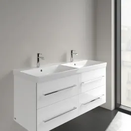 Villeroy & Boch Avento Двойная раковина для установки на тумбу, 1200 x 470 x 160 mm, Альпийский белый, с переливом 4A23CK01