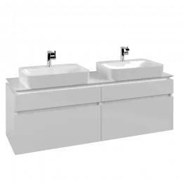 Villeroy & Boch Legato Тумба под раковину, 4 выдвижных ящика, 1600 x 550 x 500 mm, Glossy White / Glossy White B76800DH