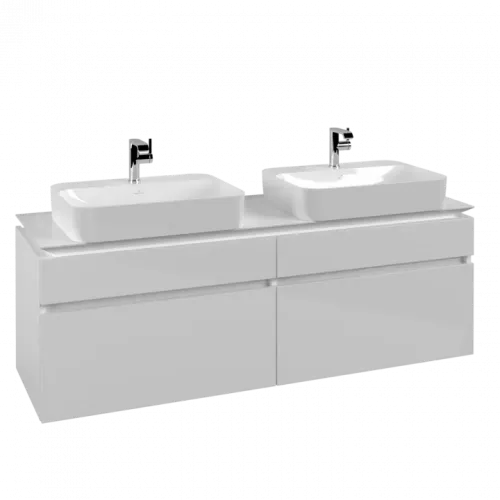 Villeroy & Boch Legato Тумба под раковину, 4 выдвижных ящика, 1600 x 550 x 500 mm, Glossy White / Glossy White B76800DH