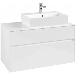 Villeroy & Boch Collaro Тумба под раковину, 2 выдвижных ящика, 1000 x 548 x 500 mm, Glossy White / Glossy White C12700DH