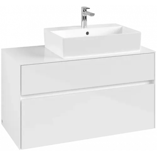 Villeroy & Boch Collaro Тумба под раковину, 2 выдвижных ящика, 1000 x 548 x 500 mm, Glossy White / Glossy White C12700DH