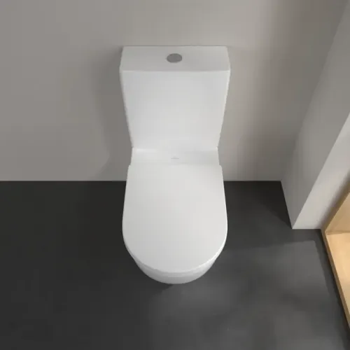 Villeroy & Boch Subway 3.0 ViClean унитаз-компакт с открытым смывным краем, напольный, с TwistFlush, Альпийский белый 4672T001