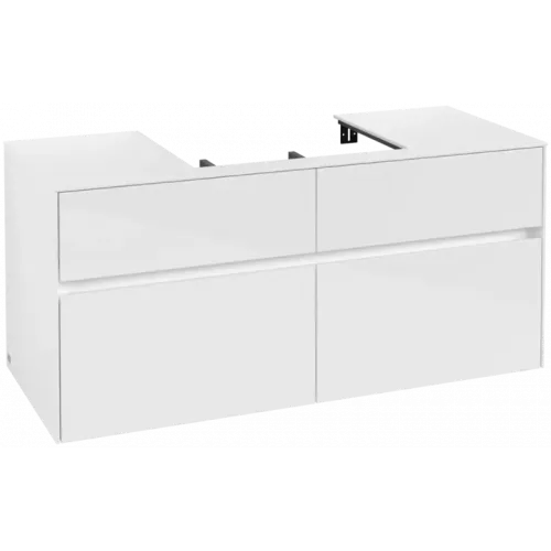 Villeroy & Boch Collaro Тумба под раковину, 4 выдвижных ящика, 1200 x 548 x 500 mm, Glossy White / Glossy White C08100DH