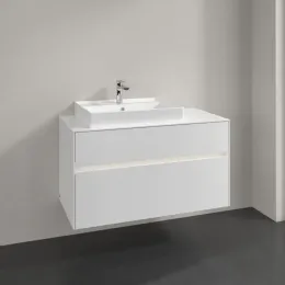 Villeroy & Boch Collaro Тумба под раковину, с подсветкой, 2 выдвижных ящика, 1000 x 548 x 500 mm, Glossy White / Glossy White C017B0DH