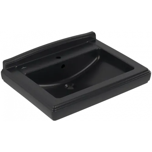 Villeroy & Boch Hommage Pаковина, 750 x 580 x 200 mm, Pure Black CeramicPlus, с переливом 710175R7