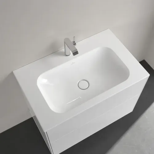 Villeroy & Boch Finion Pаковина для установки на тумбу, 800 x 500 x 160 mm, Альпийский белый CeramicPlus, со скрытым переливом, нешлифованный 416484R1
