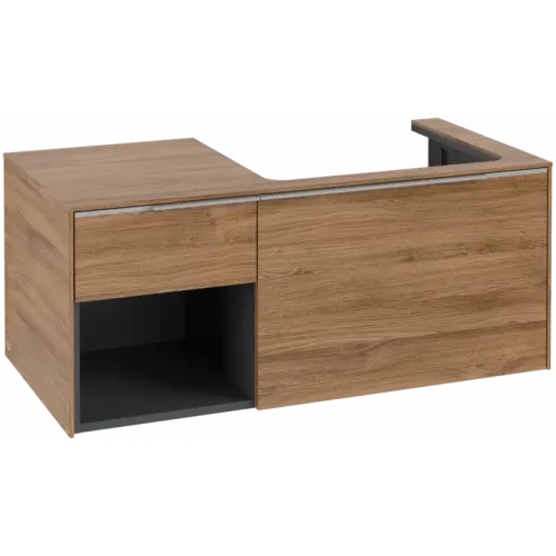 Villeroy & Boch Subway 3.0 Тумба под раковину, с подсветкой, 2 выдвижных ящика, 1001 x 423 x 516 mm, Oak Kansas / Oak Kansas C571L0RH