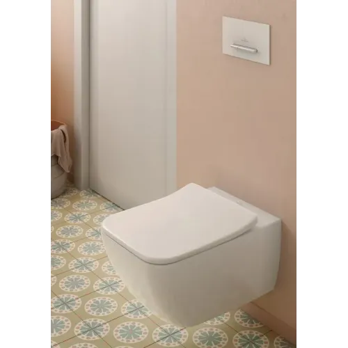Villeroy & Boch Venticello Сиденье с крышкой для унитаза SlimSeat (Wrapover), с функцией автоматического опускания (SoftClosing), со снимаемым сиденьем (QuickRelease), Альпийский белый 9M79S101