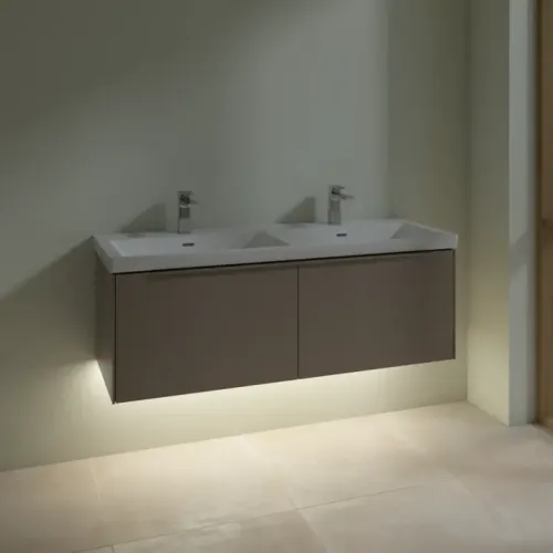 Villeroy & Boch Subway 3.0 Тумба под раковину, с подсветкой, 2 выдвижных ящика, 1272 x 429 x 478 mm, Taupe C567L2VM