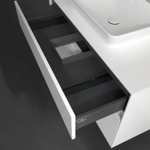 Villeroy & Boch Collaro Тумба под раковину, с подсветкой, 2 выдвижных ящика, 1000 x 548 x 500 mm, Glossy White / Glossy White C109B0DH