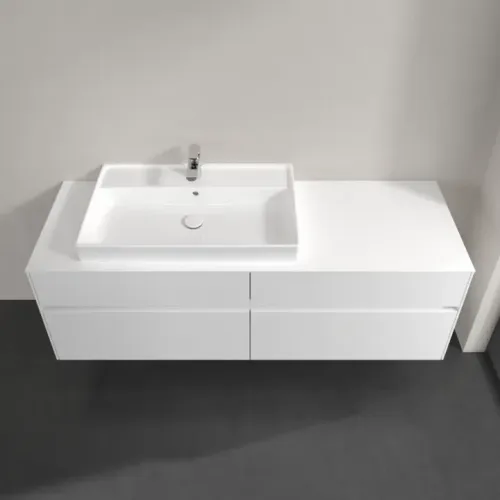 Villeroy & Boch Collaro Тумба под раковину, с подсветкой, 4 выдвижных ящика, 1600 x 548 x 500 mm, Glossy White / Glossy White C026B0DH