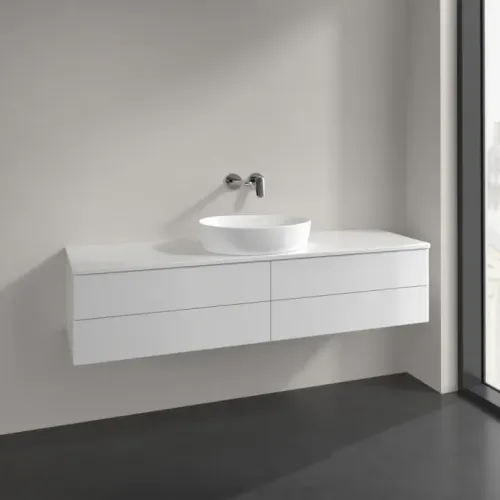 Villeroy & Boch Antao Тумба под раковину, с подсветкой, 4 выдвижных ящика, 1600 x 360 x 500 mm, лицевая поверхность без текстурированной отделки, Glossy White Lacquer / Glossy White Lacquer L25010GF