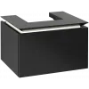 Villeroy & Boch Legato Тумба под раковину, с подсветкой, 1 выдвижной ящик, 600 x 380 x 500 mm, Black Matt Lacquer / Black Matt Lacquer B731L0PD