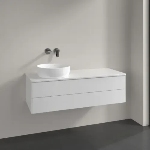 Villeroy & Boch Antao Тумба под раковину, 2 выдвижных ящика, 1200 x 360 x 500 mm, лицевая поверхность без текстурированной отделки, Glossy White Lacquer / Glossy White Lacquer K22010GF