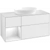 Villeroy & Boch Finion Тумба под раковину, с подсветкой, 3 выдвижных ящика, 1200 x 603 x 501 mm, Glossy White Lacquer / Glossy White Lacquer GA61GFGF