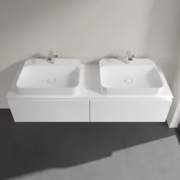 Villeroy & Boch Legato Тумба под раковину, 2 выдвижных ящика, 1600 x 380 x 500 mm, Glossy White / Glossy White B76700DH