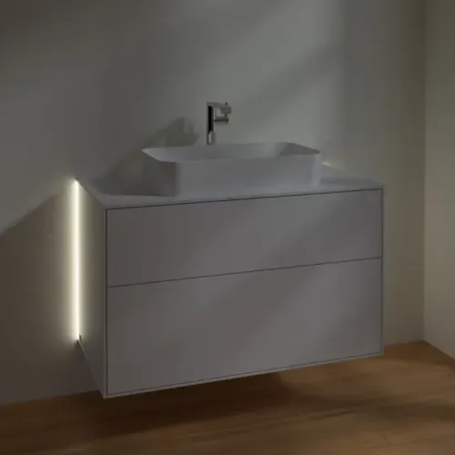 Villeroy & Boch Finion Тумба под раковину, с подсветкой, 2 выдвижных ящика, 1000 x 603 x 501 mm, Glossy White Lacquer G23100GF