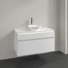 Villeroy & Boch Legato Тумба под раковину, с подсветкой, 2 выдвижных ящика, 1000 x 550 x 500 mm, Glossy White / Glossy White B572L0DH