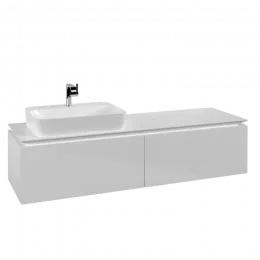 Villeroy & Boch Legato Тумба под раковину, 2 выдвижных ящика, 1600 x 380 x 500 mm, Glossy White / Glossy White B76300DH
