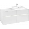 Villeroy & Boch Collaro Тумба под раковину, с подсветкой, 4 выдвижных ящика, 1200 x 548 x 500 mm, Glossy White / Glossy White C072B0DH