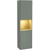 Villeroy & Boch Finion Шкаф-пенал, с подсветкой, 2 двери, 418 x 1516 x 270 mm, Olive Matt Lacquer / Gold Matt Lacquer F460HFGM