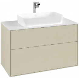 Villeroy & Boch Finion Тумба под раковину, с подсветкой, 2 выдвижных ящика, 1000 x 603 x 501 mm, Silk Grey Matt Lacquer G23100HJ