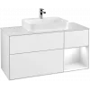 Villeroy & Boch Finion Тумба под раковину, с подсветкой, 3 выдвижных ящика, 1200 x 603 x 501 mm, Glossy White Lacquer / Glossy White Lacquer G421GFGF