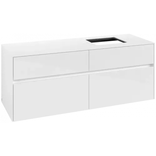 Villeroy & Boch Collaro Тумба под раковину, 4 выдвижных ящика, 1400 x 548 x 500 mm, Glossy White / Glossy White C13300DH